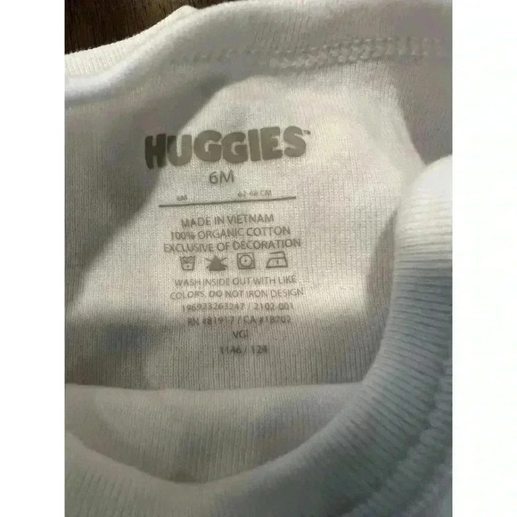 Huggies Baby Bodysuit Color White 6 Months (0167) - Picture 4 of 4